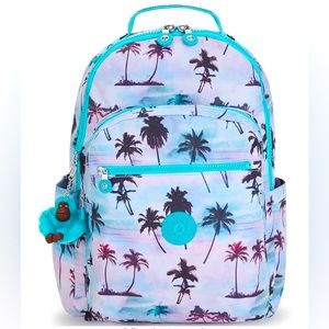 KIPLING XL Seoul Backpack Shadow Palm Print NWT